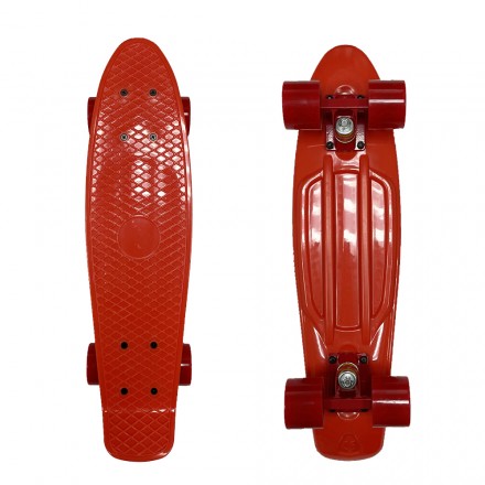Скейтборд ecoBalance, красный с красными колесами