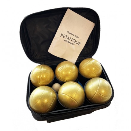 Игра Петанк (Боча) золотой Ecobalance - набор из 6 шаров в сумке