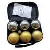 Игра Петанк (Боча) стальной + золотой Ecobalance - набор из 6 шаров в сумке