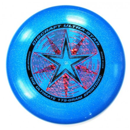 Летающий диск Ultra-Star синий с блестками