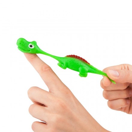 Игрушка-тянучка Динозавр - мягкая рогатка-зверюшка на палец